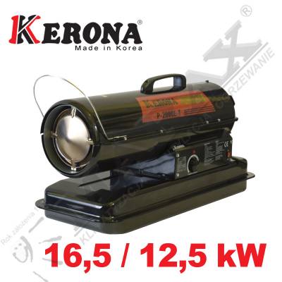 Nagrzewnica olejowa KERONA Professional P-2000E-T DUAL 16,5kW/12,5kW bez odprowadzania spalin,dwa poziomy mocy, termostat, manometr, regulacja pompy