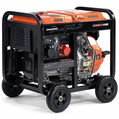 Agregat prądotwórczy diesel DAEWOO DDAE 9000DXE-3 Dual Power 230V/400V, AVR, moc: 6,3/6kW