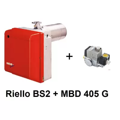 Palnik gazowy RIELLO BS2 (L=100-114mm) z rampą gazową MBD 405 G 1/2