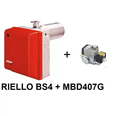 Palnik gazowy RIELLO BS4 (L=145-168mm) z rampą gazową MBD 407 G 1/2