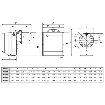 Palnik gazowy piekarniczy, malarski RIELLO BS3F (L=110-128mm) z rampą gazową MBD 407 G 3/4