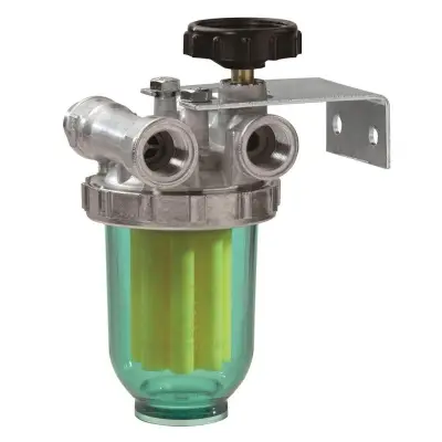 Filtr olejowy dwu drogowy GOK UA8/10 G⅜" 6 bar z zaworem, kompletny z wkładką piankową SIKU 50-70 mikronów