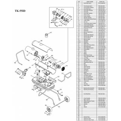 Zbiornik oleju do nagrzewnicy olejowej XARAM Energy TK-55ID poz.1 KOD: TK14-008-001