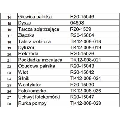 Dysza do nagrzewnic olejowych z zamkniętą komorą spalania XARAM Energy TK-240ID moc: 58kW, KOD:12560S, poz.15