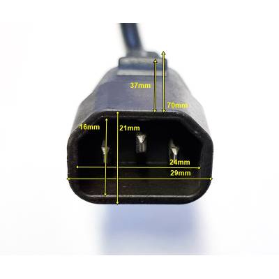 Przewód trójżyłowy 2,5mb 230V 10A z wtyczką komputerową męską IEC C14 AC 3 PIN do zasilania dmuchawy, pompy c.o., c.w.u. lub podajnika kotła