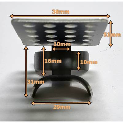 Łącznik, zacisk, spinacz dachowy kabli FINE KOREA typ: RCK-Clip 50x38mm do mocowania przewodu grzejnego GRX-2, samoregulującego na dachu