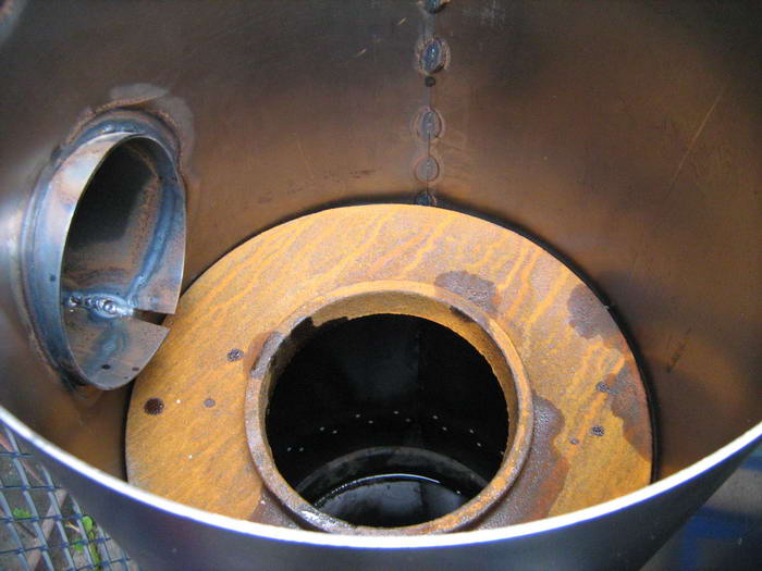 piec na olej przepracowany od środka