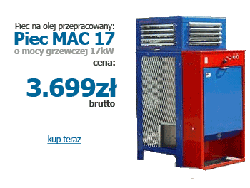 Piec na olej przepracowany MAC 17 Kraków - najtaniej