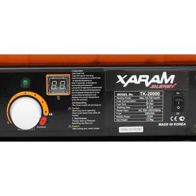 Przenośna nagrzewnica olejowa XARAM Energy TK-20000 moc: 22 kW; klasa PREMIUM: termostat, wyświetlacz temp.+kodu błędu, regulacja pompy