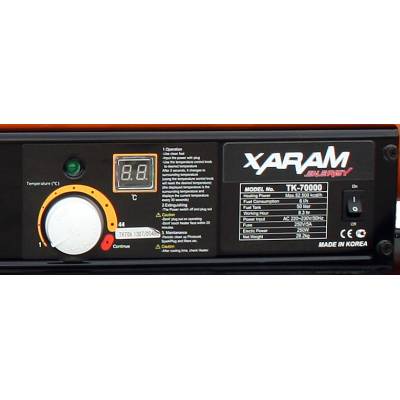 Przewoźna nagrzewnica olejowa XARAM Energy TK-70000 moc: 61kW; KLasa PREMIUM: termostat, wyświetlacz temp.+kodu błędu, regulacja pompy, duże koła