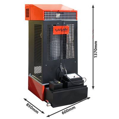 Piec grzewczy, nagrzewnica powietrza na olej opałowy, piec multiolejowy XARAM ENERGY XE 17-33 moc 17-33kW do hali, warsztatu, namiotu, magazynu