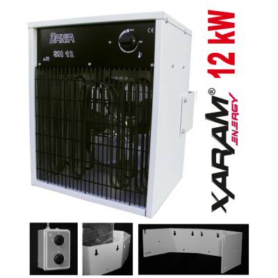 Polska nagrzewnica elektryczna, dmuchawa wisząca, naścienna XARAM Energy/DANIA SH-12 ze sterowaniem moc: 6/12kW, 3 LATA GWARANCJI!