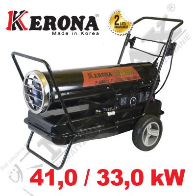 Nagrzewnica olejowa z otwartą komora spalania KERONA PROFESSIONAL P-5000E-T DUAL dwa poziomy mocy 41/33kW, termostat, manometr, wyświetlacz temp.