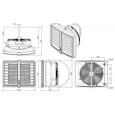 Nagrzewnica wodna C.O. Sonniger HEATER CONDENS CR1 moc: 9-30 kW na niski czynnik grzewczy! do hal, magazynów, warsztatów, namiotów, kościołów.