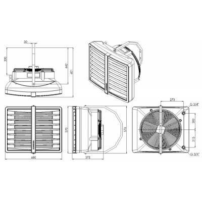 Nagrzewnica wodna C.O. Sonniger HEATER CONDENS CR 2 moc: 13-50 kW na niski czynnik grzewczy! do hal, magazynów, warsztatów, namiotów, kościołów.