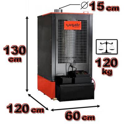 Piec grzewczy multiolejowy, nagrzewnica na olej opałowy, olej uniwersalny XARAM Energy XE 30-52 moc 30-52 kW, zamknięta komora spalania