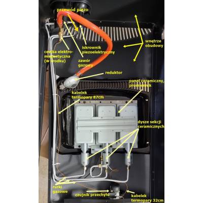 Zespół gazowy: zawór gazowy z cewką elektromagnetyczną oraz rurki gazowe do piecyków gazowych XARAM Energy HTH-003