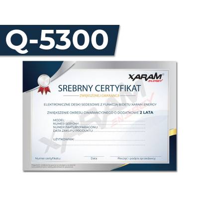 XARAM Energy Q-5300 CERTYFIKAT SREBRNY - zwiększenie gwarancji o dodatkowe 2 lata