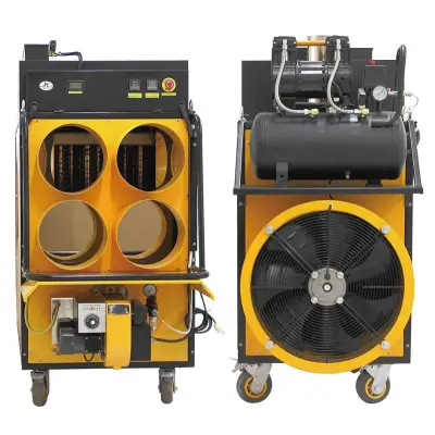 Piec grzewczy multi olejowy XARAM Energy KVH-6000 moc: 80-120 kW, 12000m3/h, zbiornik 120l, sprężarka, sterowanie, 4 x wylot powietrza z rękawami 3m