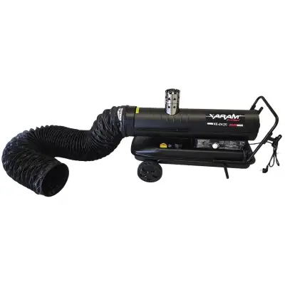 Nagrzewnica olejowa z rękawem antystatycznym Xaram Energy XE-ZH20+ZG 20kW zestaw dla straży, wojska, obrony cywilnej, ratownictwa