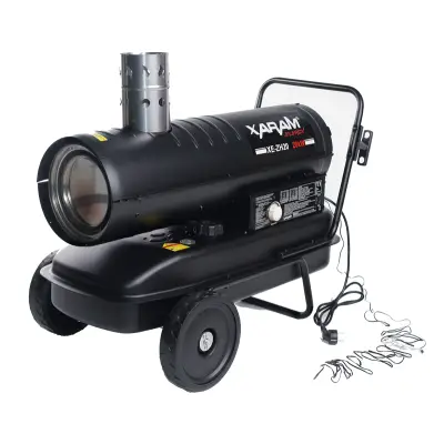 Nagrzewnica olejowa z rękawem antystatycznym Xaram Energy XE-ZH20+ZG 20kW zestaw dla straży, wojska, obrony cywilnej, ratownictwa