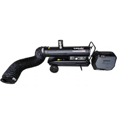 Nagrzewnica olejowa z rękawem Xaram Energy XE-ZH20+ZGA2I 20kW zestaw grzewczy z przenośnym agregatem 2kW