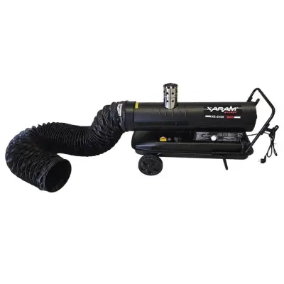 Nagrzewnica olejowa z rękawem antystatycznym Xaram Energy XE-ZH30+ZG 30kW zestaw grzewczy dla straży, wojska, obrony cywilnej, ratownictwa