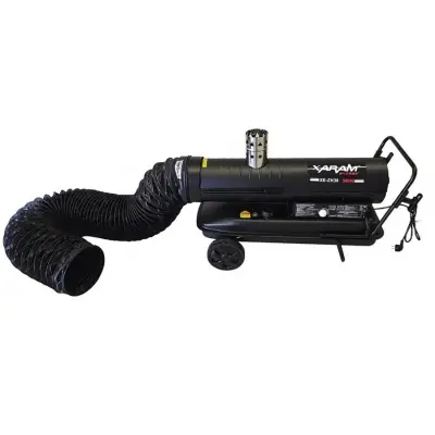 Nagrzewnica olejowa z rękawem antystatycznym Xaram Energy XE-ZH30-ZG 30kW zestaw dla straży, wojska, obrony cywilnej, ratownictwa