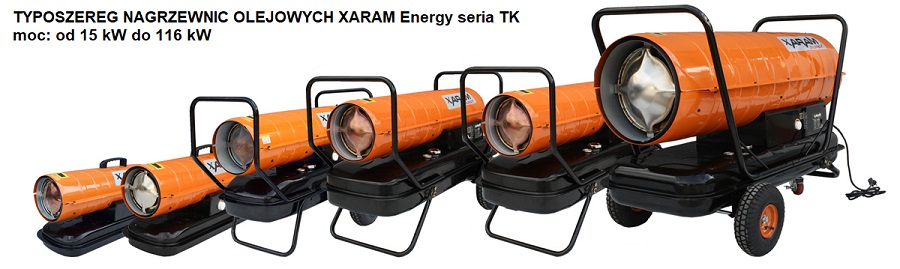 Koreańskie nagrzewnice olejowe klasy Premium - XARAM Energy seria TK z otwartą komorą spalania już są dostępne.