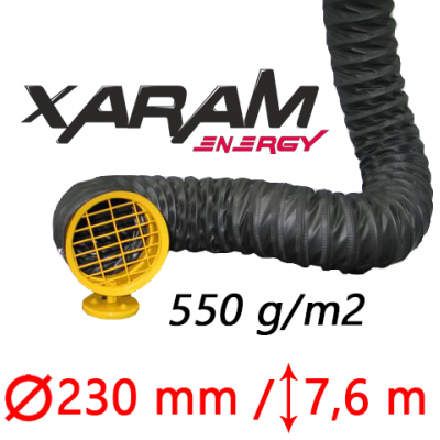 Przewód elastyczny niepalny i antystatyczny Xaram Energy dł. 7.6 m, śr-230 mm, 550g/m2 do nagrzewnicy Master BV 310